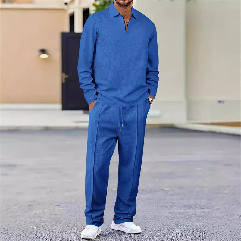 WaffleWear – Pánska súprava z vafľového úpletu so štvrťzipsom