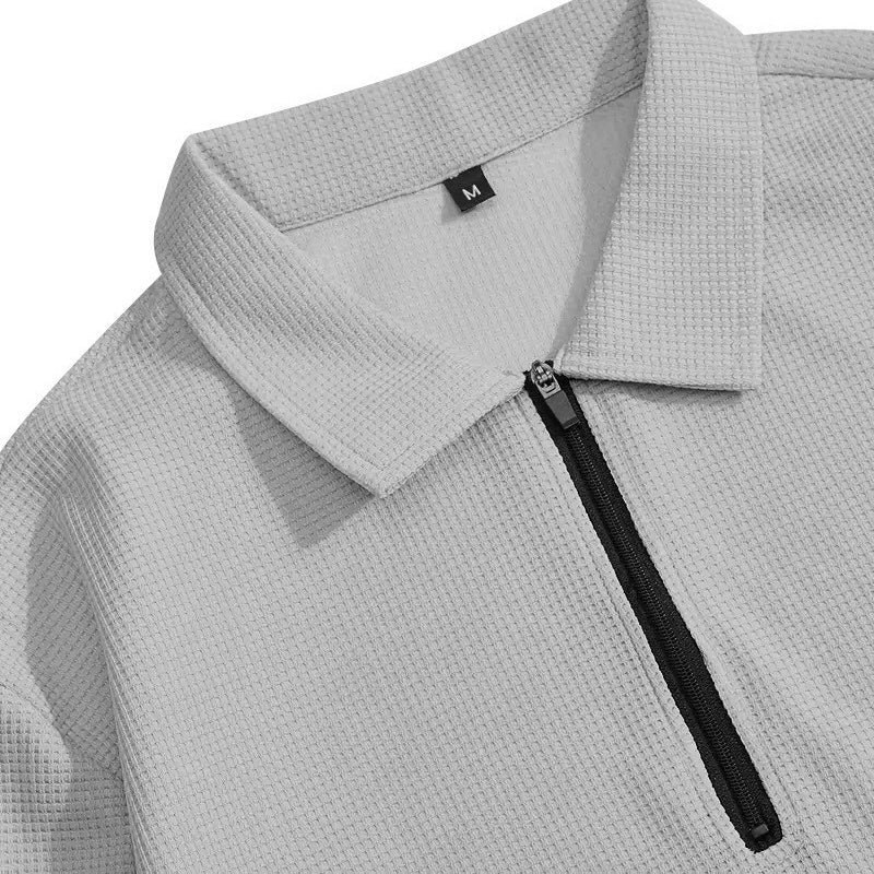 WaffleWear – Pánska súprava z vafľového úpletu so štvrťzipsom
