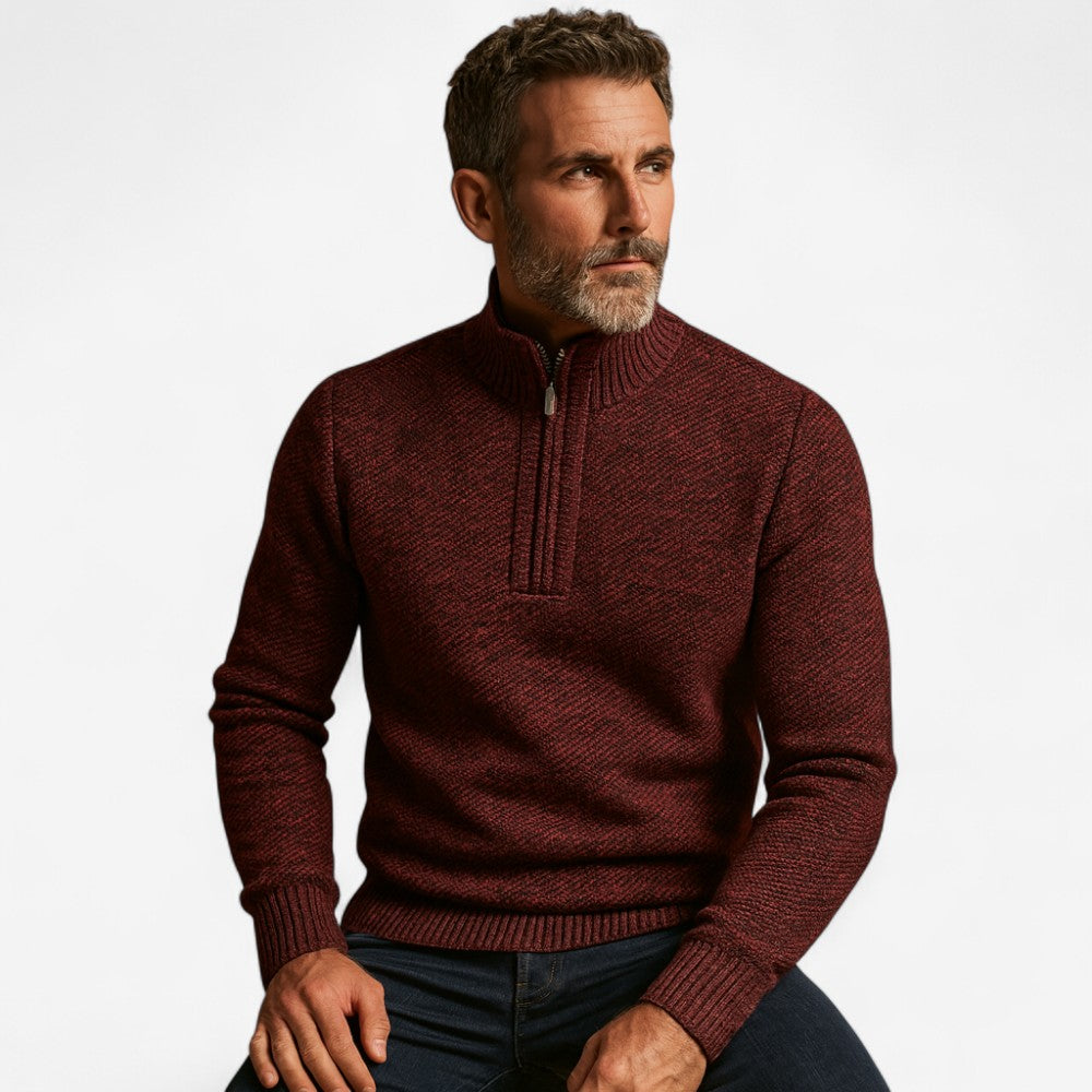 Lucas – Half-Zip Sweater with Ribbed Details