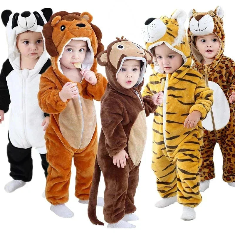 AnimalHoodie – Állatfejes kapucnis polár overál babáknak