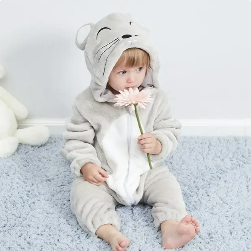 AnimalHoodie – Állatfejes kapucnis polár overál babáknak