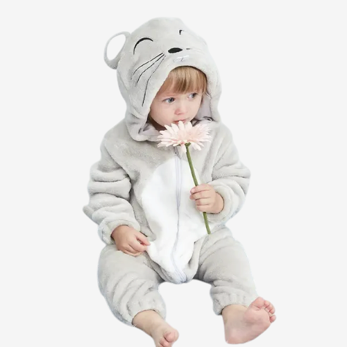 AnimalHoodie – Állatfejes kapucnis polár overál babáknak