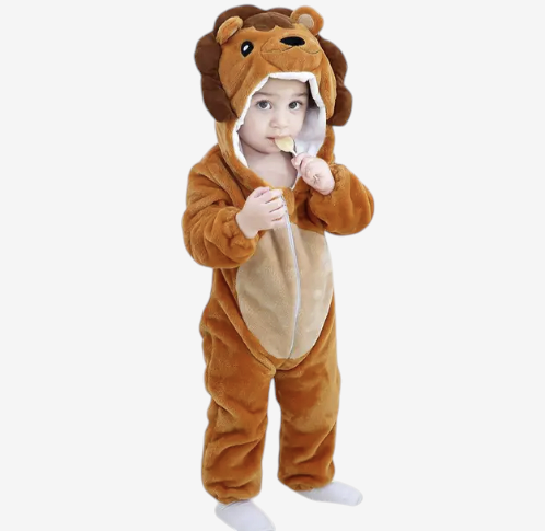 AnimalHoodie – Állatfejes kapucnis polár overál babáknak