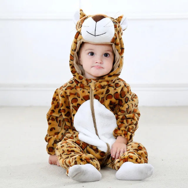 AnimalHoodie – Állatfejes kapucnis polár overál babáknak