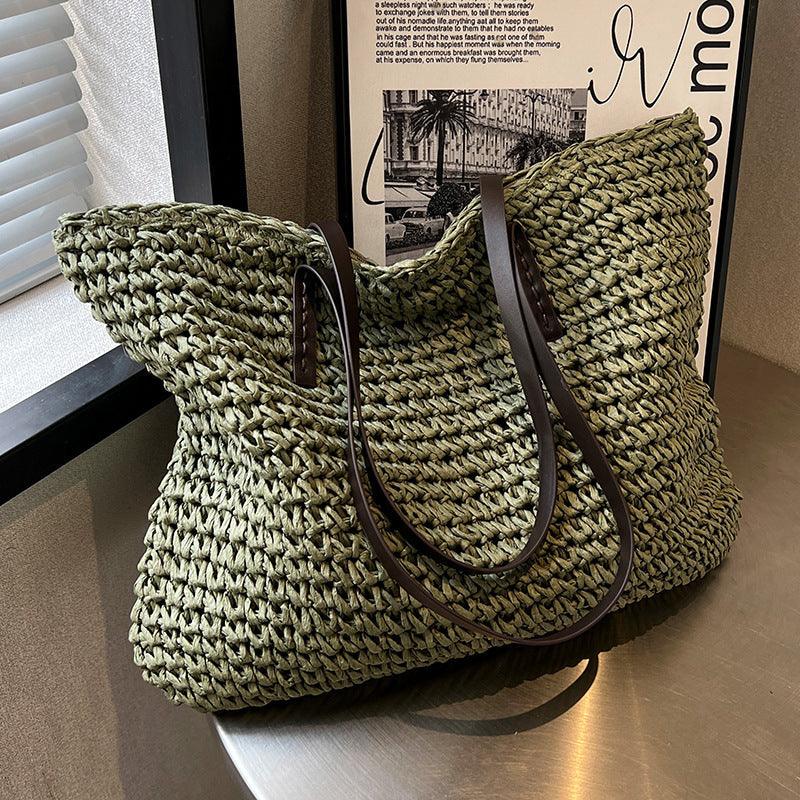 Luna - Handmade Bohemian beach bag with spacious interior and playful tassel accents