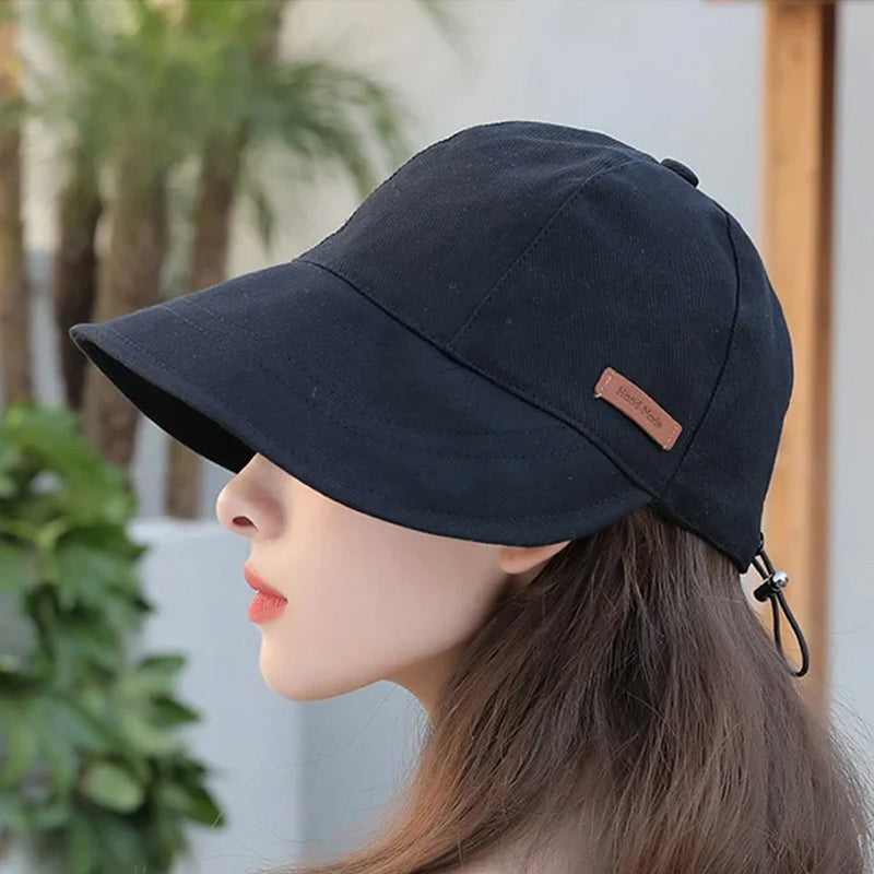 SunGuard - Cappellino da donna a tesa larga con cinturino regolabile