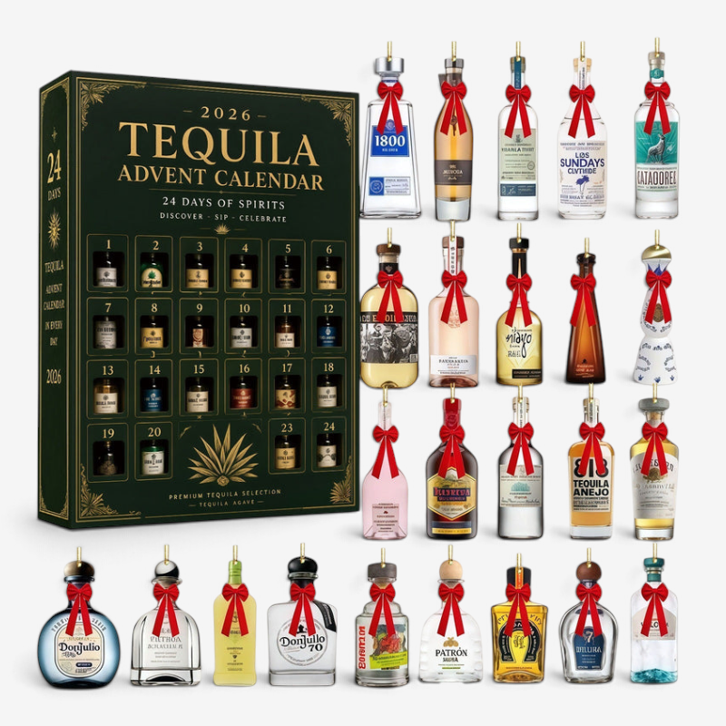 AgaveOrna – Tequila Bottle Advent Calendar with 24 Acrylic Ornaments
