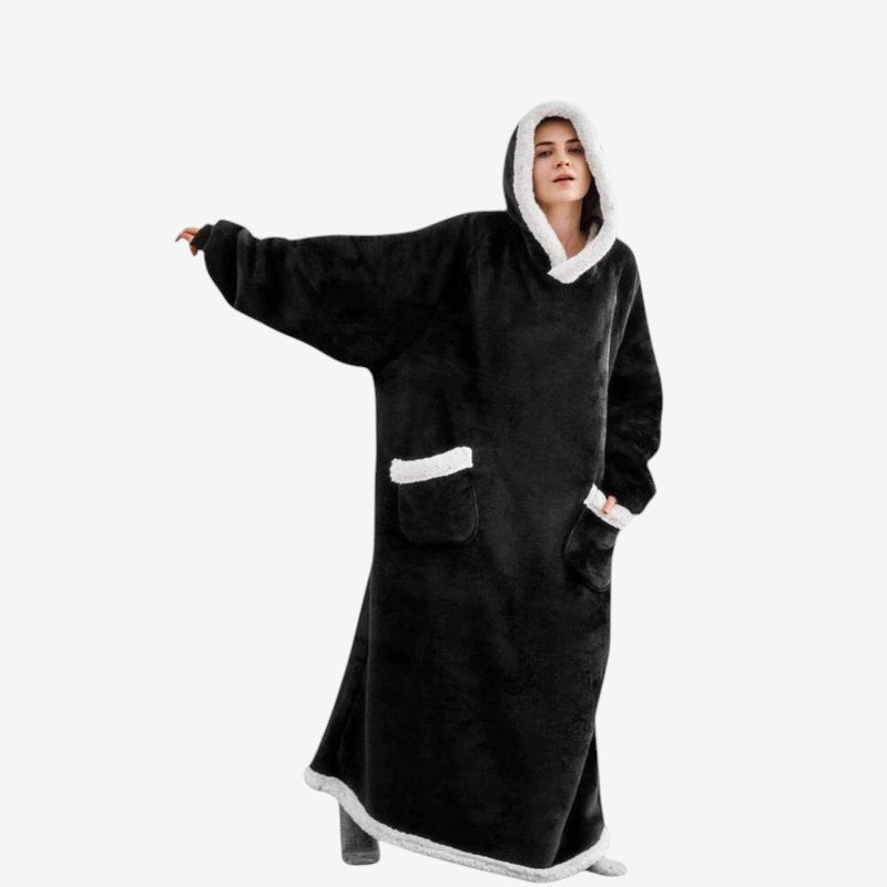 WarmWeave - Plaid Hoodie With Sherpa Lining And Reversible Design