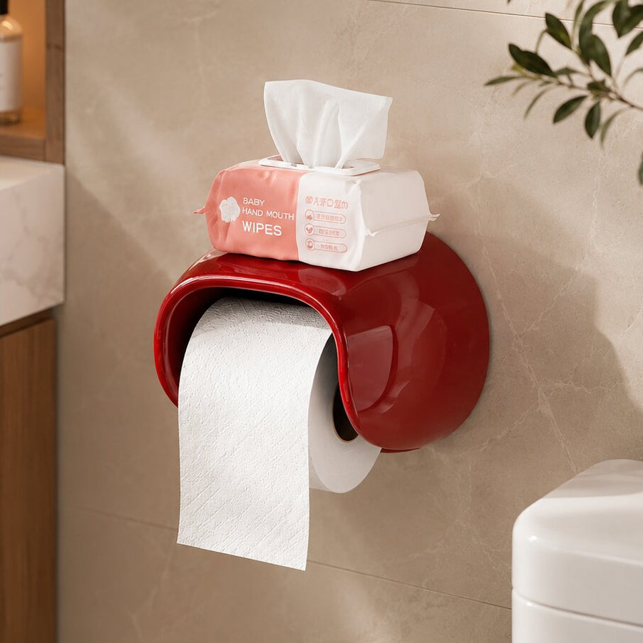 Suporte de papel higiénico de parede Rollledge com prateleira integrada