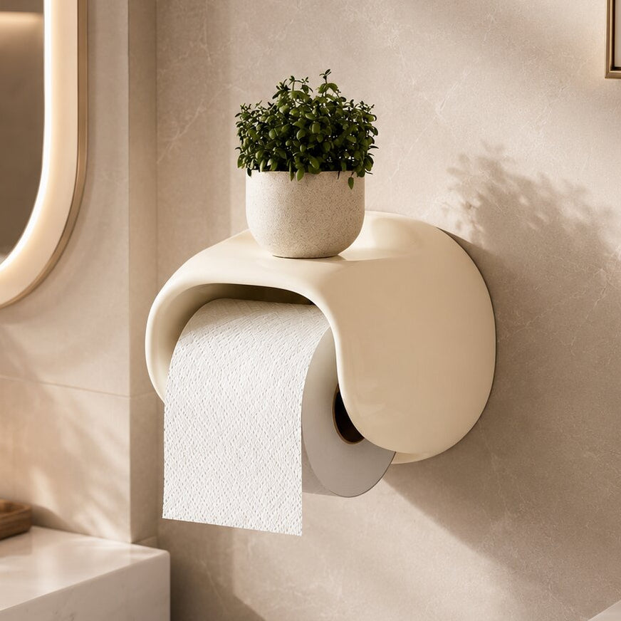 Suporte de papel higiénico de parede Rollledge com prateleira integrada
