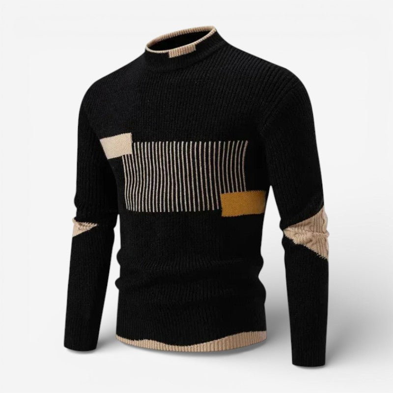 Camden - Long sleeve crew neck sweater with stripe design