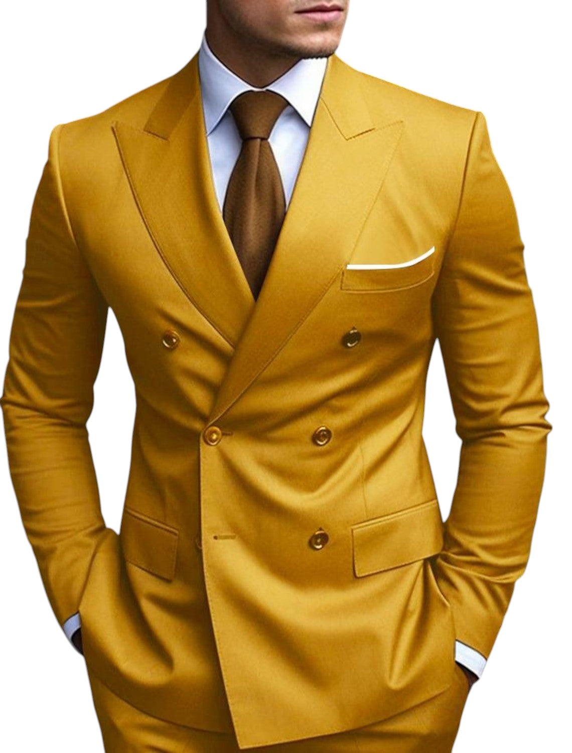 Eiden - Costume cintré à double boutonnage avec manches longues