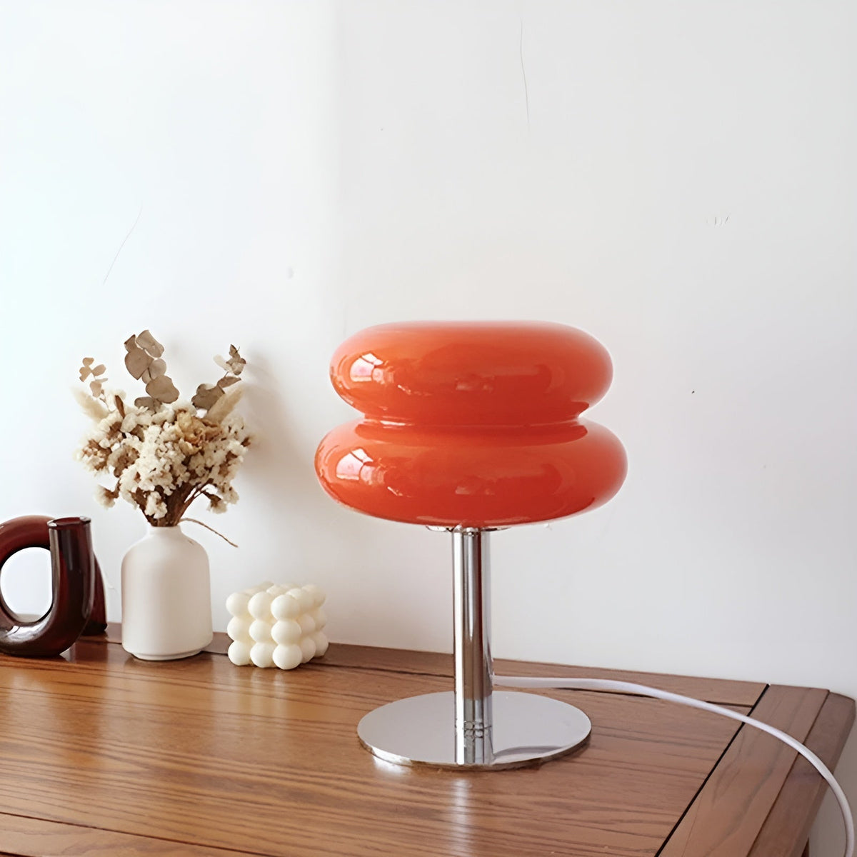 Lámpara de mesa de vidrio LumiGlass con doble difusor