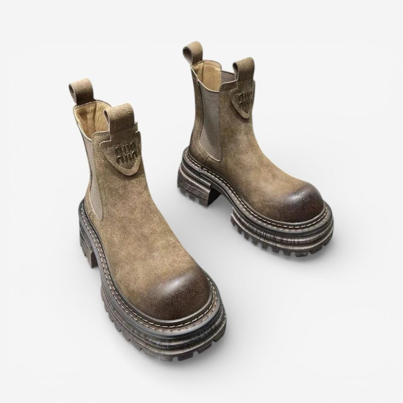 Isolde – Non Slip Sole Ankle Boots With Round Toe