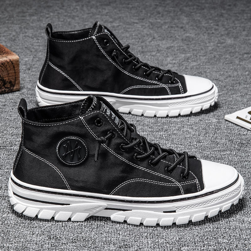 Max - Baskets montantes élégantes avec surpiqûres contrastées pour un look sportif