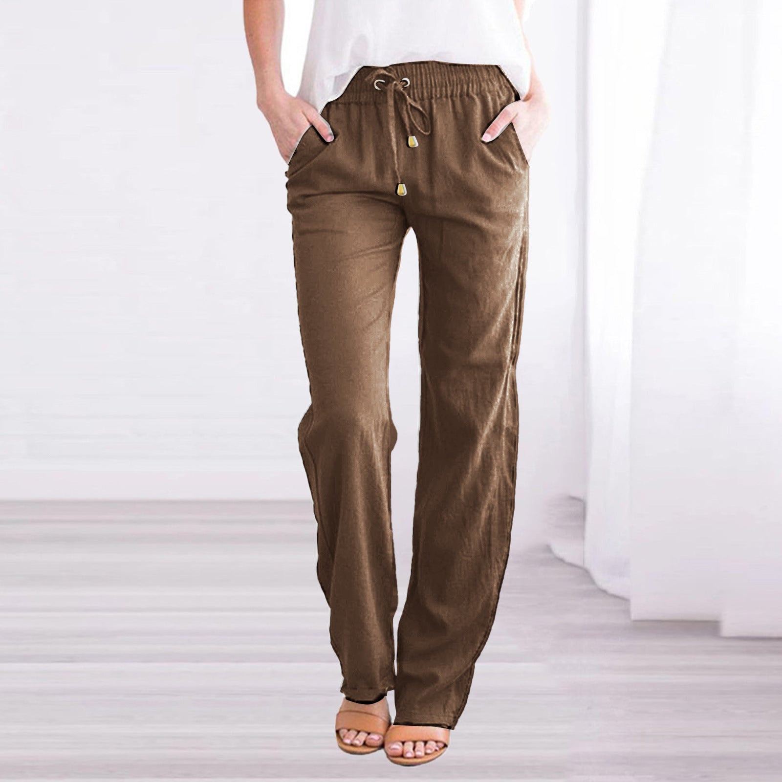 Lena - Relaxed lounge pants with wide-leg fit and functional pockets