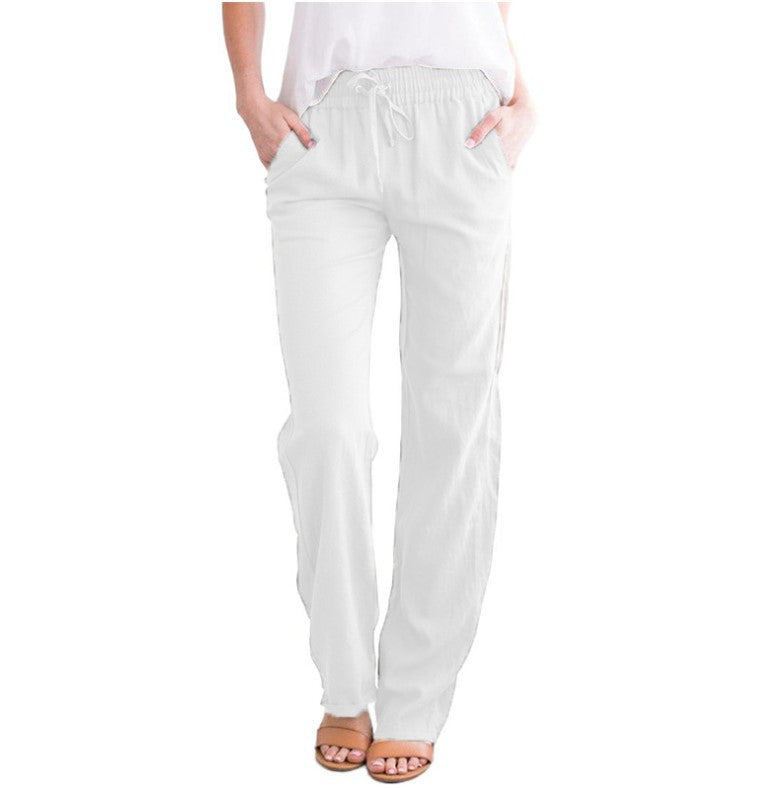 Lena - Relaxed lounge pants with wide-leg fit and functional pockets