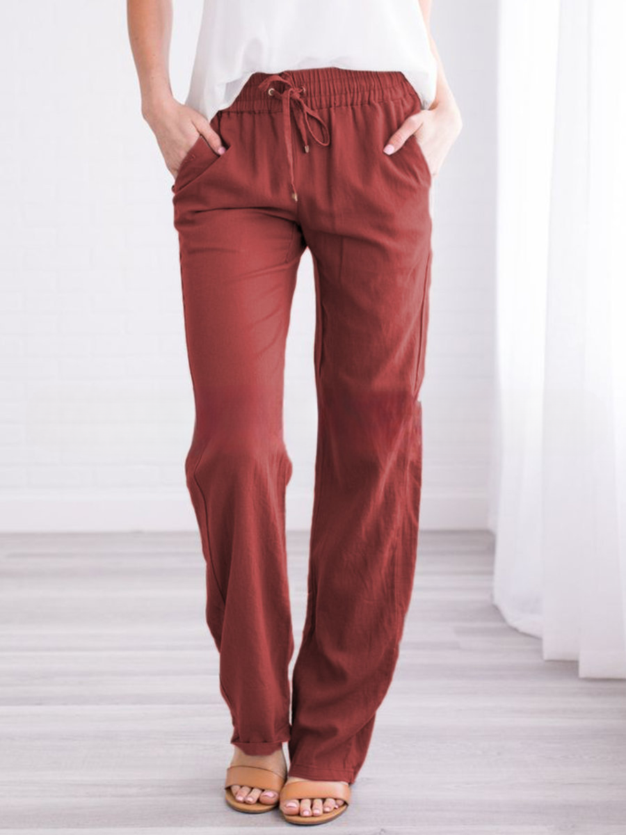 Lena - Relaxed lounge pants with wide-leg fit and functional pockets