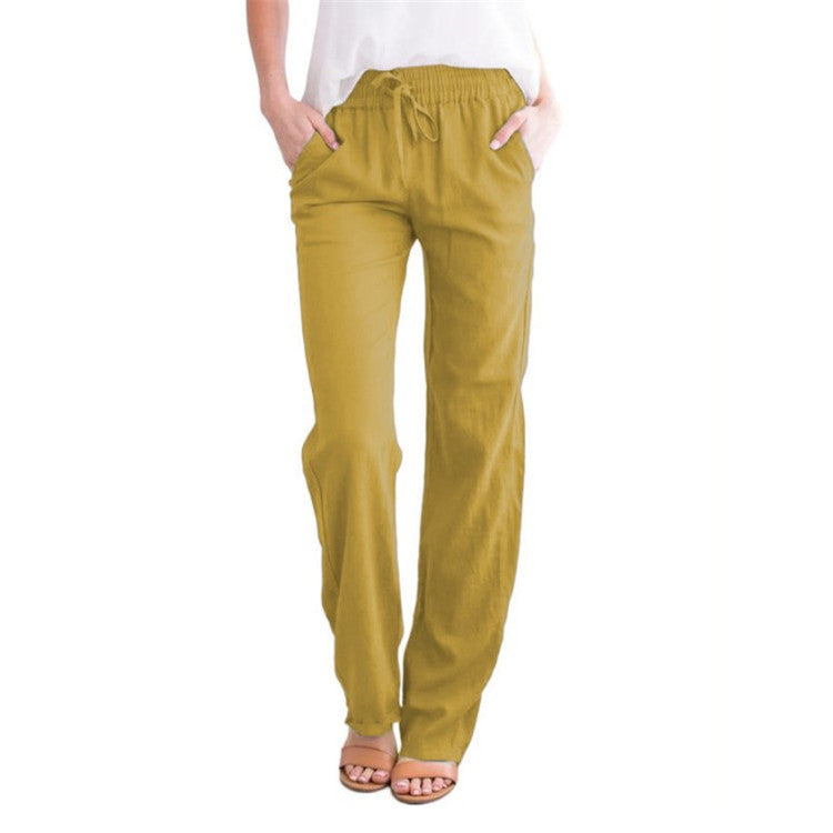 Lena - Relaxed lounge pants with wide-leg fit and functional pockets