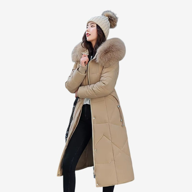 Maria – Cappotto lungo a maniche lunghe con cappuccio e chiusura con zip