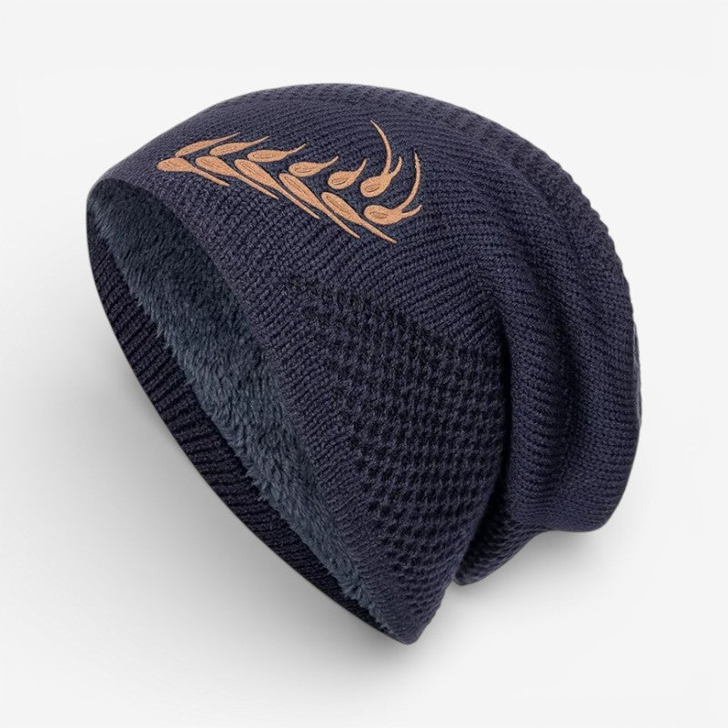 HeadNest - Bonnet doublé polaire avec motif brodé