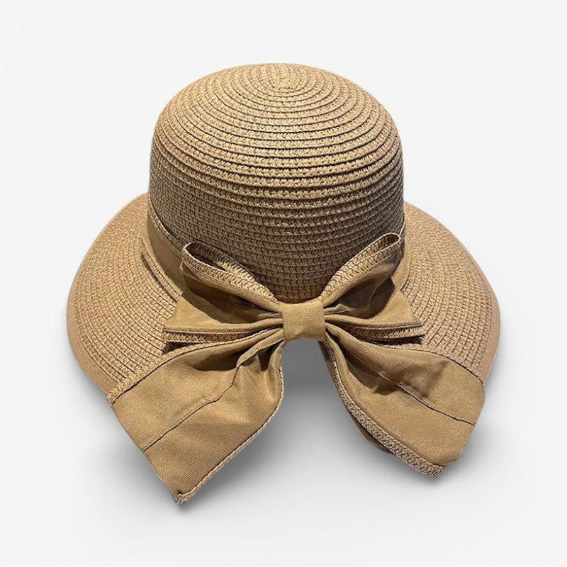 Solenne - Wide brim hat with decorative bow design