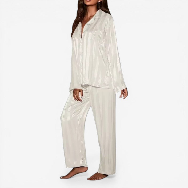 Button-Front Women's Pajama Set Long Sleeve