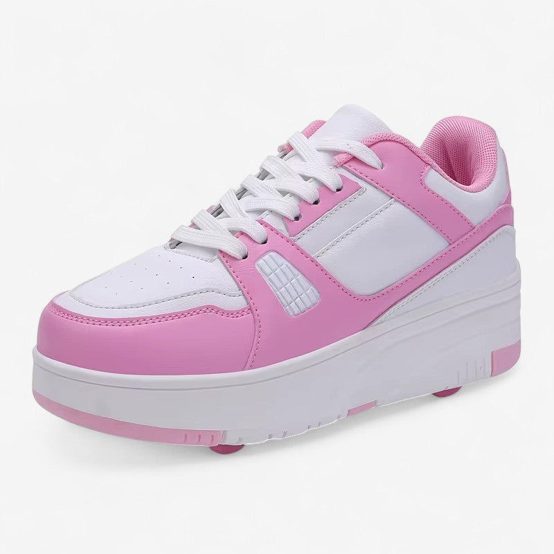 WheelMate – Sneakersy z okrągłym noskiem, sznurowaniem i wbudowanymi kółkami