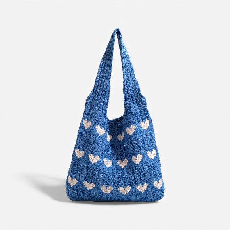 Demi – Borsa tote con manici e design ricamato a cuore
