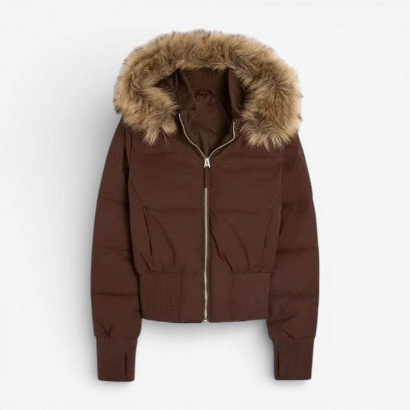 Mia - Long Sleeve Jacket with Hood and Zip Closure