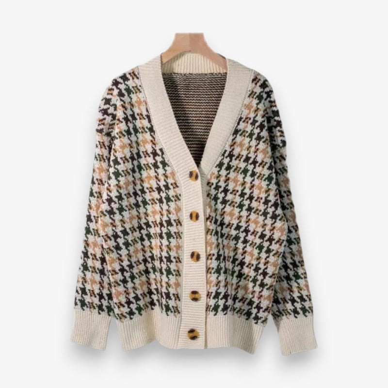 Aerin – Cardigan imprimé ample avec col en V et boutons