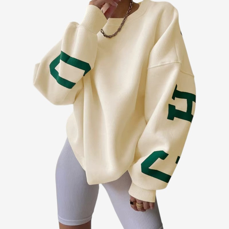 Farrah - Pull oversize à manches longues avec col rond