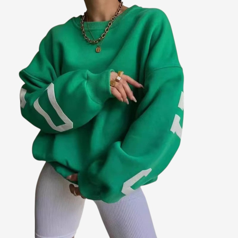 Farrah - Pull oversize à manches longues avec col rond