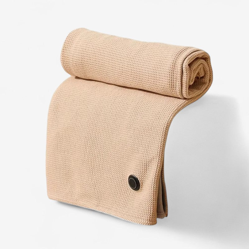 Lina – Plaid USB Portable avec Pompons et Design Lavable