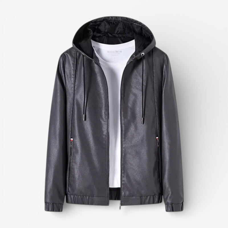 Aidam – Veste à manches longues avec fermeture éclair | Capuche réglable avec poches latérales | Couche extérieure simple pour tous les jours | Tailles S–2XL | Marron, Noir, Gris