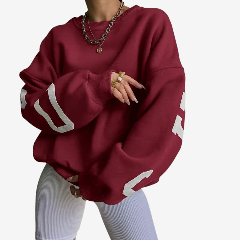 Farrah - Pull oversize à manches longues avec col rond