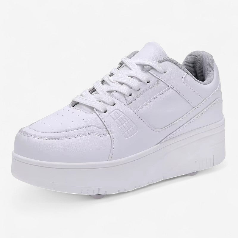 WheelMate – Sneakersy z okrągłym noskiem, sznurowaniem i wbudowanymi kółkami