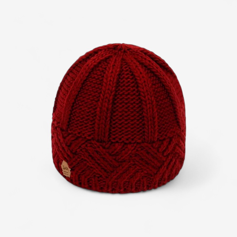 Maria - Czapka beanie z prążkowanymi detalami i elastycznym ściągaczem