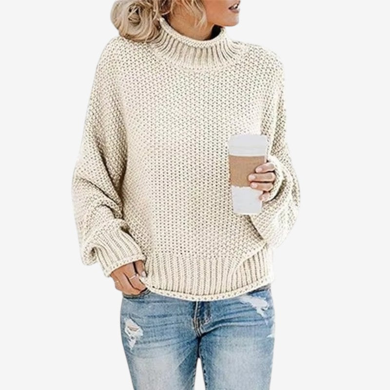 Emily – Sweter z Długimi Rękawami, Okrągłym Dekoltem i Luźnym Krojem