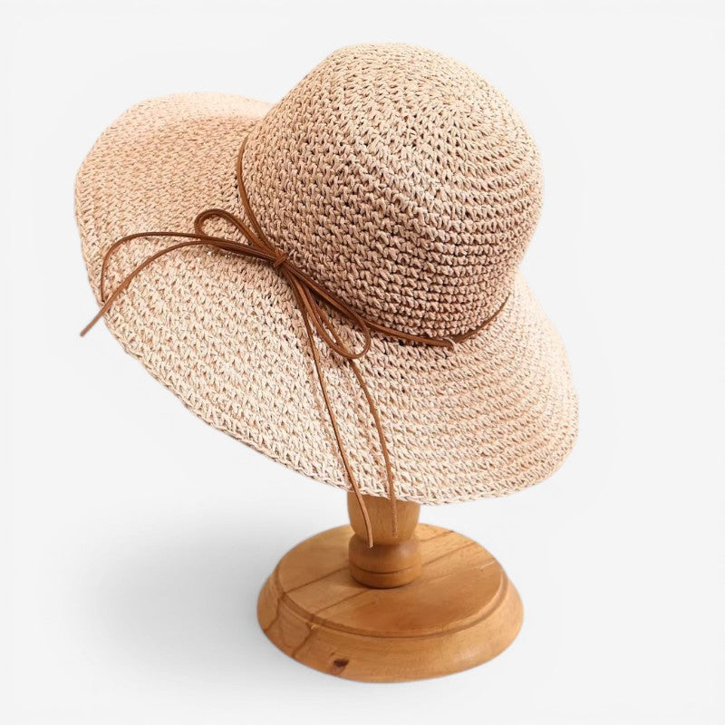 Lina – Chapeau à large bord avec design pliable | Construction légère en paille | Couverture facile pour un port quotidien | Taille standard | Blanc, Marron, Bleu, Kaki