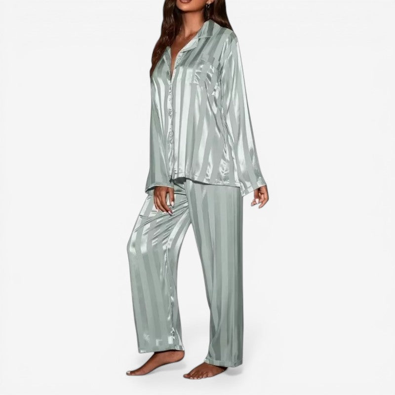 Button-Front Women's Pajama Set Long Sleeve