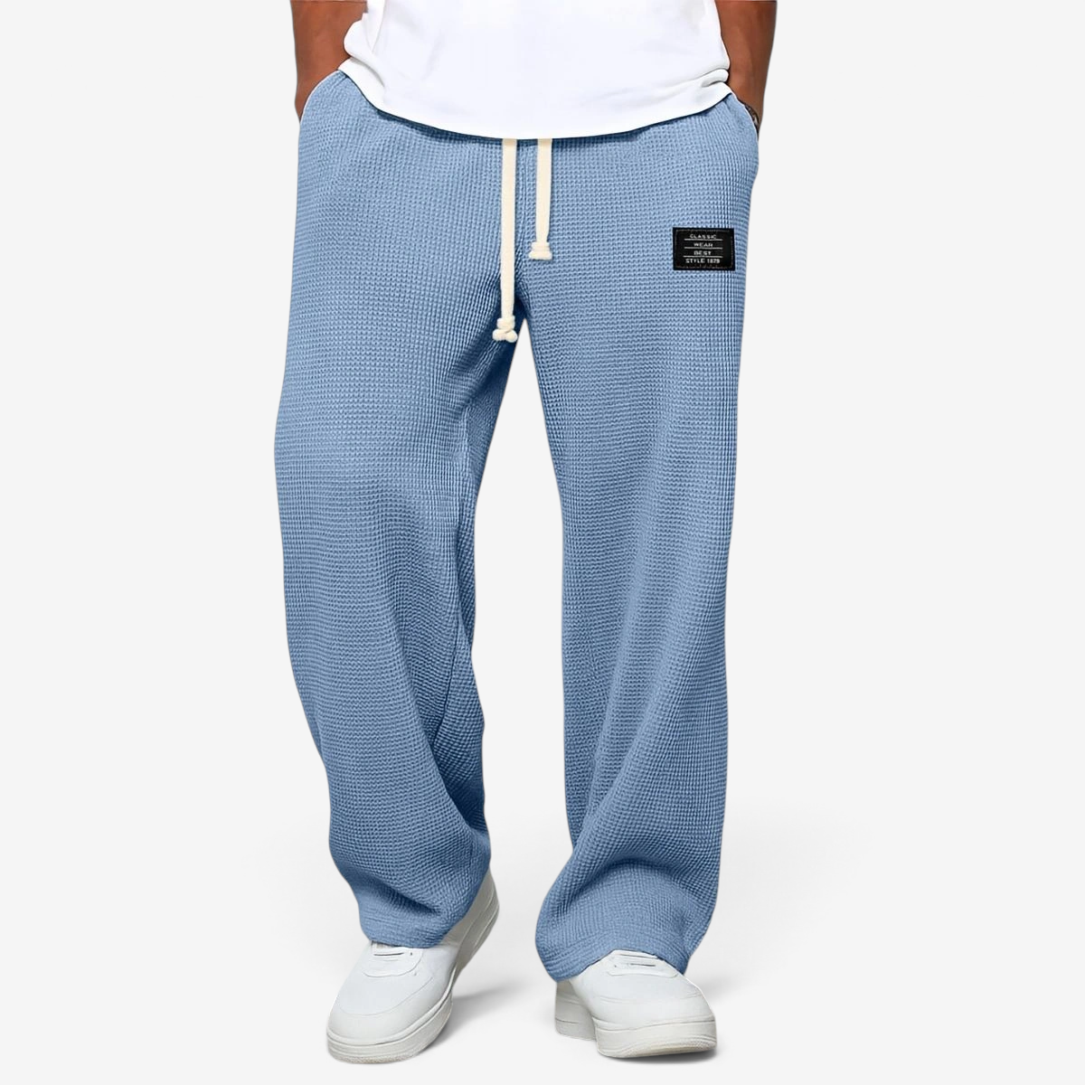 Velnaro – Pantaloni sportivi in felpa effetto waffle