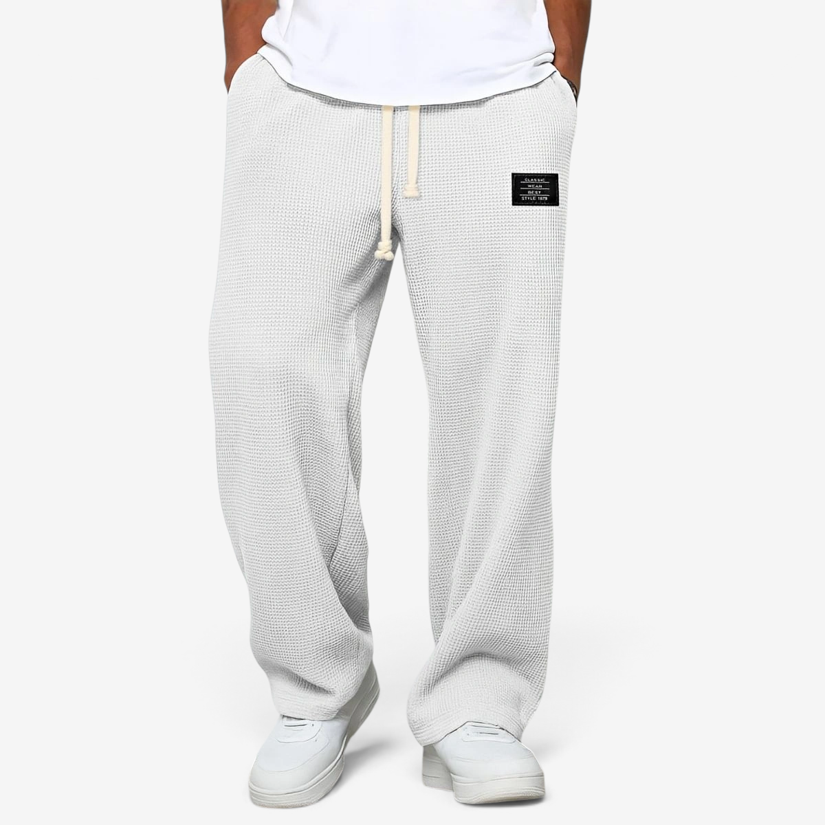 Velnaro – Pantaloni sportivi in felpa effetto waffle