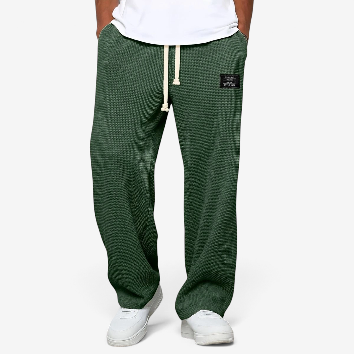 Velnaro – Pantaloni sportivi in felpa effetto waffle