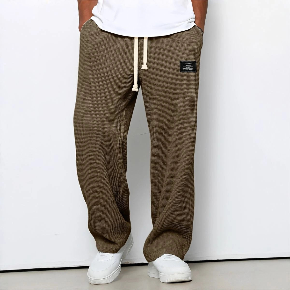 Velnaro – Pantaloni sportivi in felpa effetto waffle