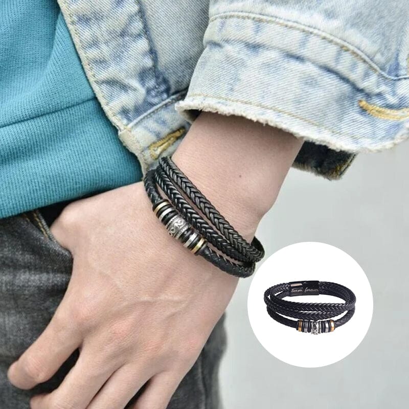 Ethan - Inspiring double-row braided bracelet with magnetic clasp