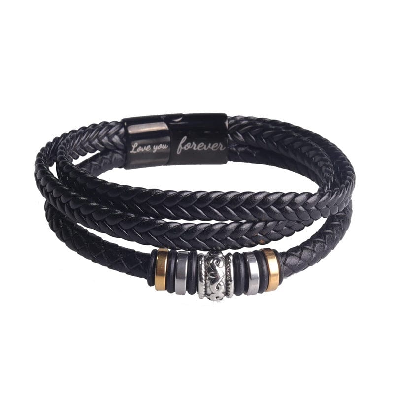 Ethan - Bracciale doppia fila intrecciata ispiratore con chiusura magnetica
