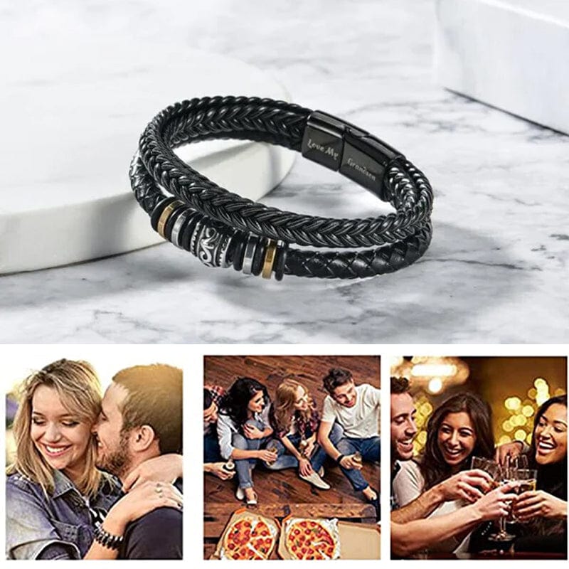 Ethan - Bracciale doppia fila intrecciata ispiratore con chiusura magnetica
