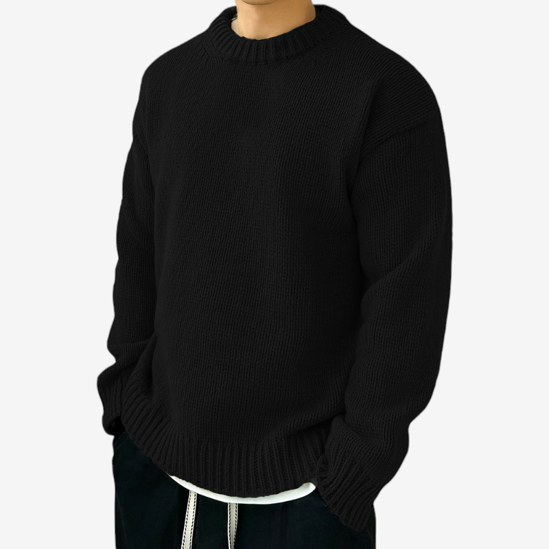 Warmth - Men's Sweater with Classic Round Neck Design