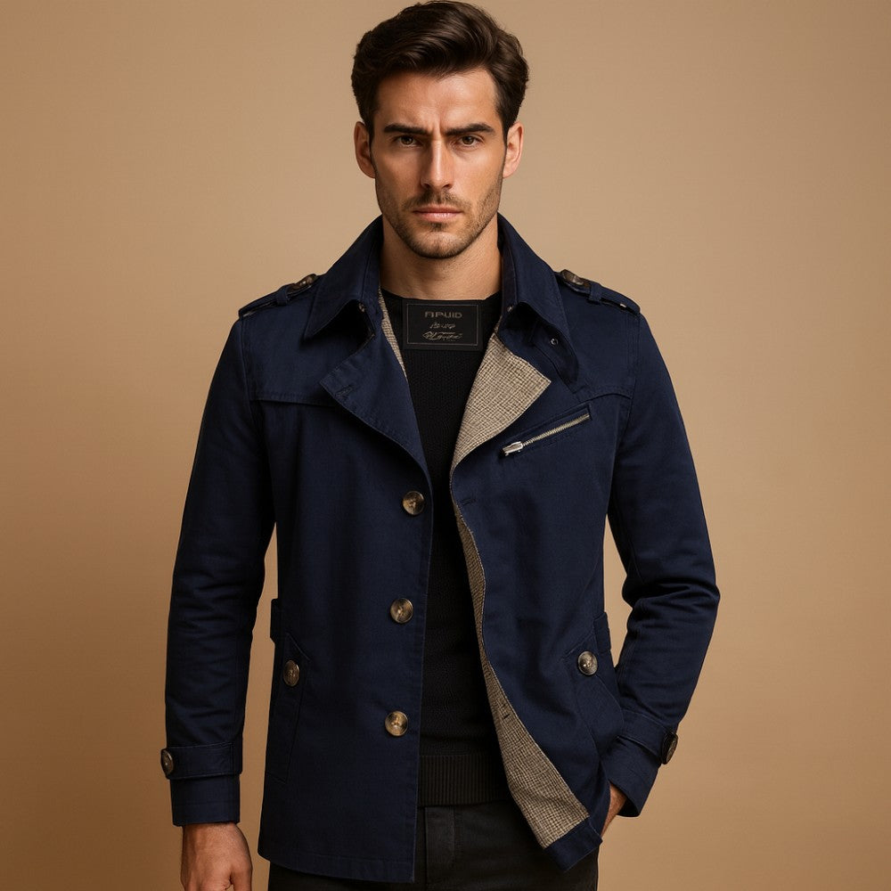Benjamin – Trench-coat à fermeture simple avec col retourné